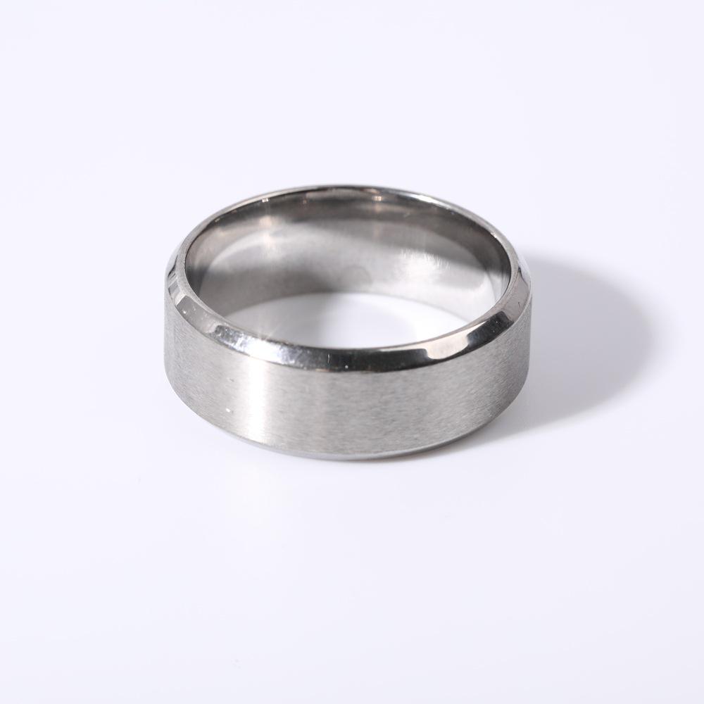 Men's Popular European & American Versatile Stainless Steel Wide Band Ring - Fashionable Plain Titanium Jewelry