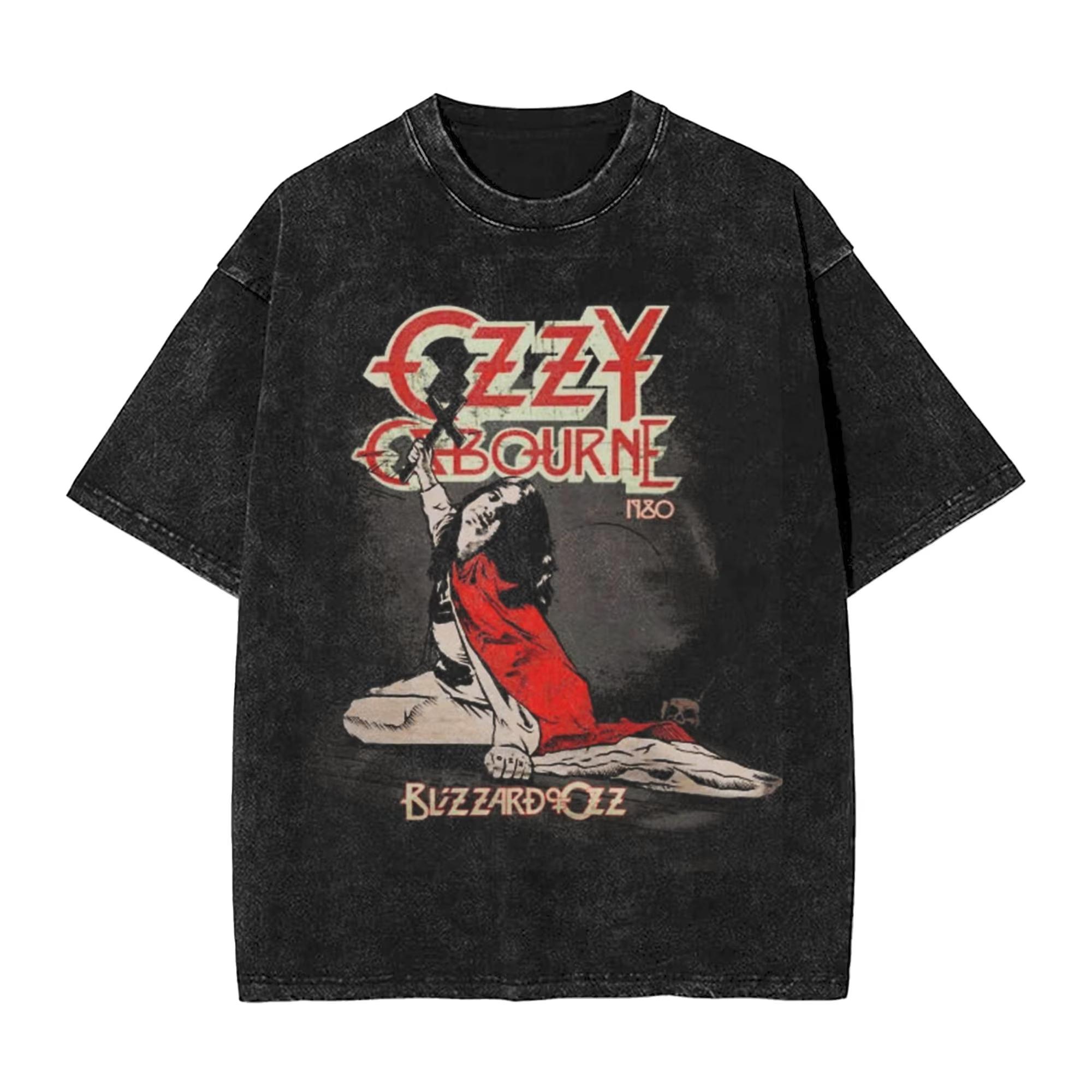 

Женская футболка Ozzy Osbourne Выстиранные футболки Хиппи Смелый Рок Летняя футболка Y2K Ретро Простые Повседневные Топы 3XL