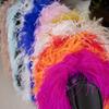50G 2M Natural Pink Dyed Ostrich Feathers Boa Plumas for Shawl Scarf Ribbon Wedding Party Stage Sewing Dress Decoration Crafts