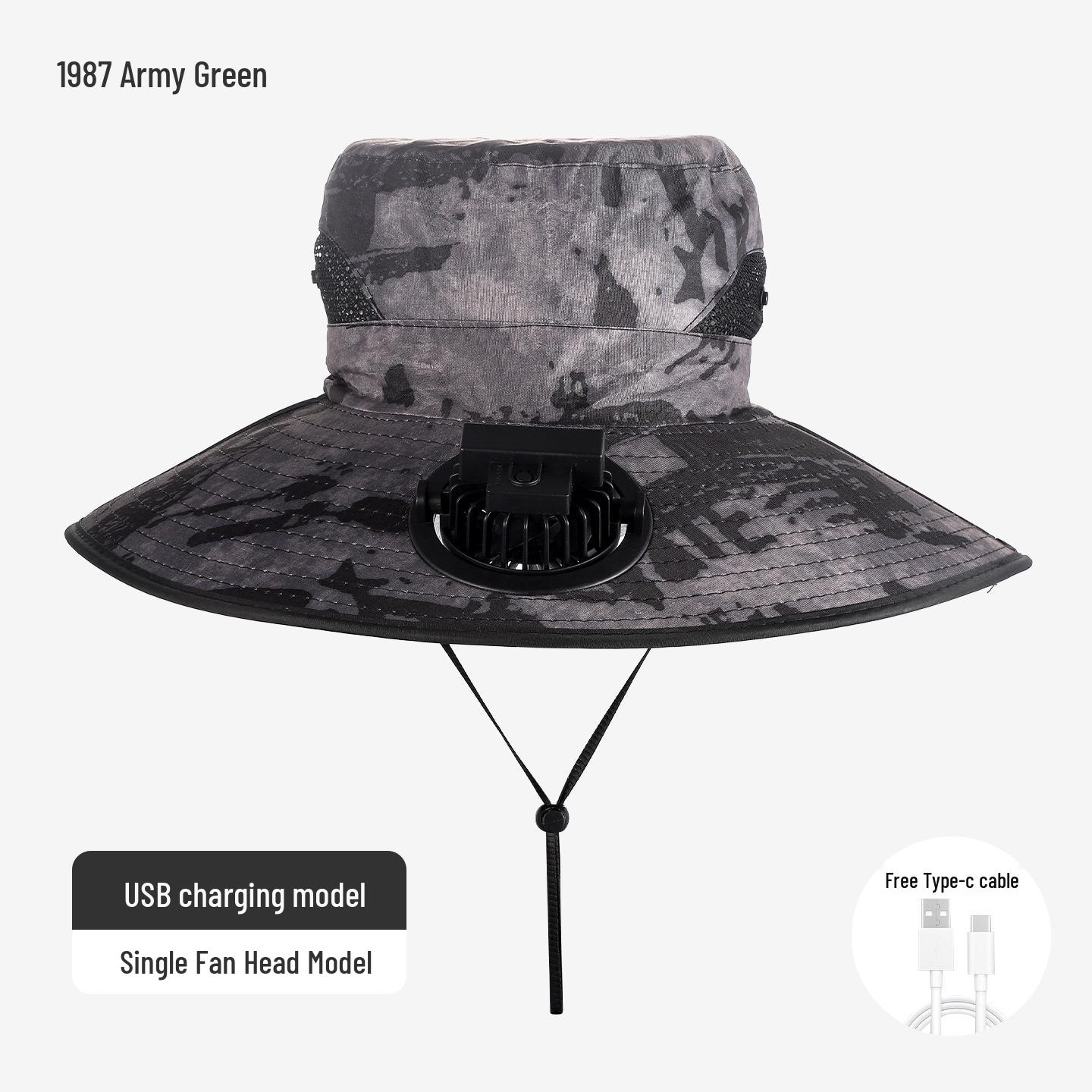

Men s Solar Fan UV Protection Sun Hat for Outdoor Activities 300mAh Lithium Battery