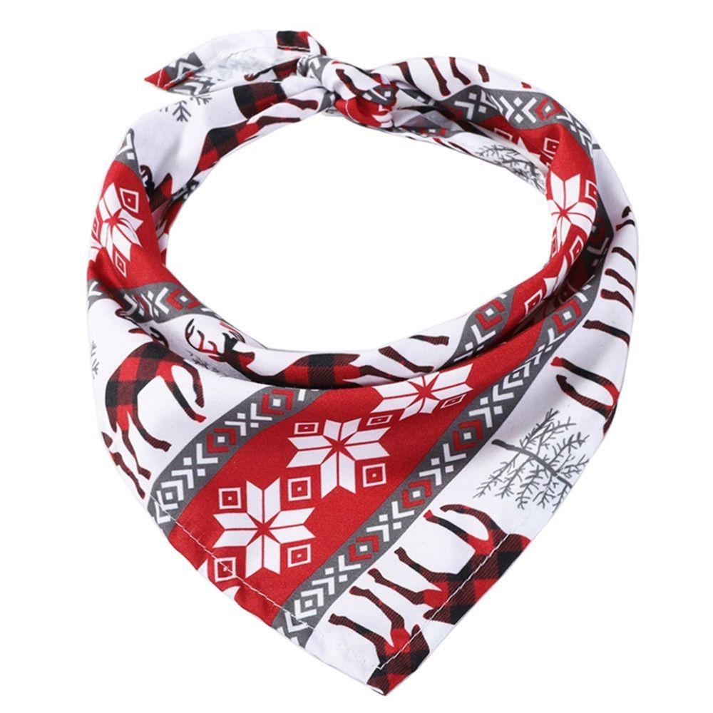 Santa Claus Pet Costume Accessories Printing Bibs Pet Bandana Collar Triangle Scarf Dog Cat