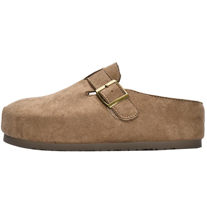 

Autumn new thick-soled one-pedal lazy shoes bag head half slippers 5802 35