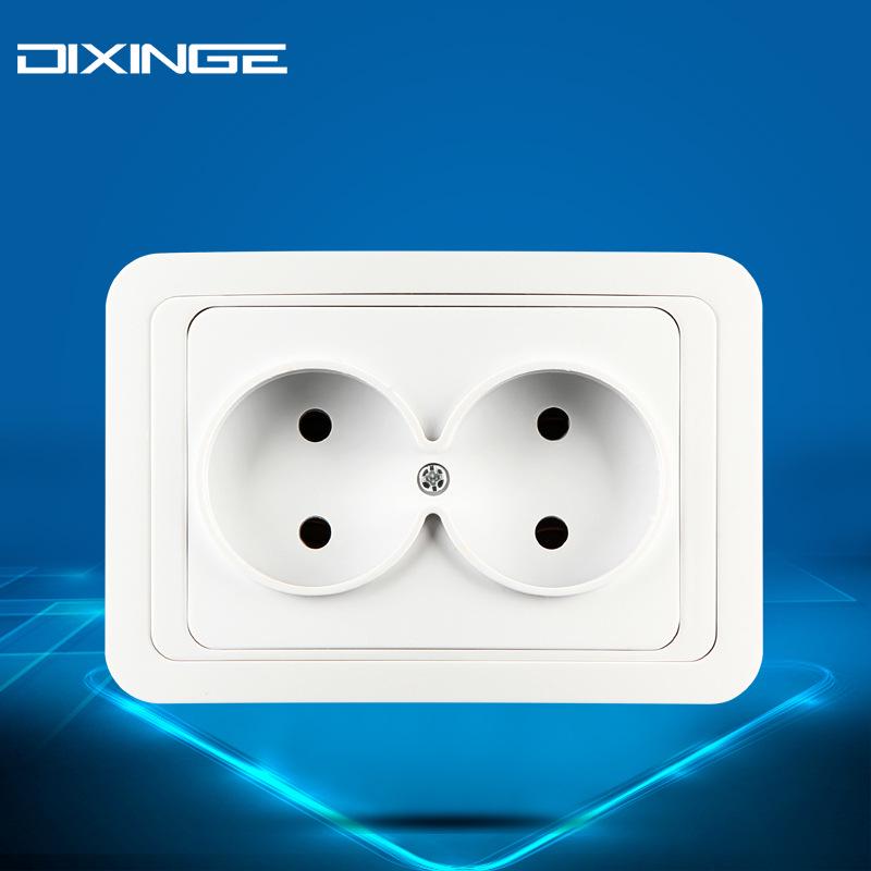 European Standard 2-Pin Power Socket with ABS Panel and Ceramic Base