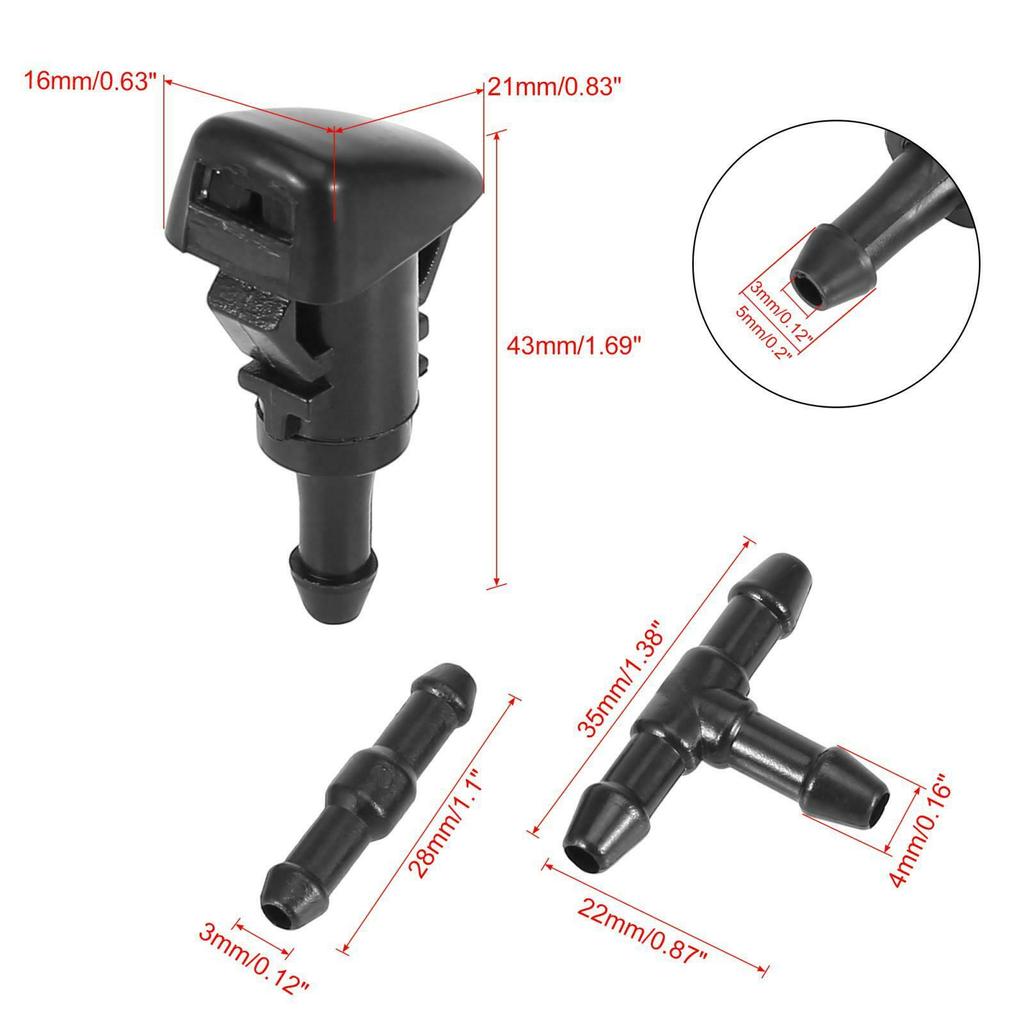 Kit duze spălare parbriz negre