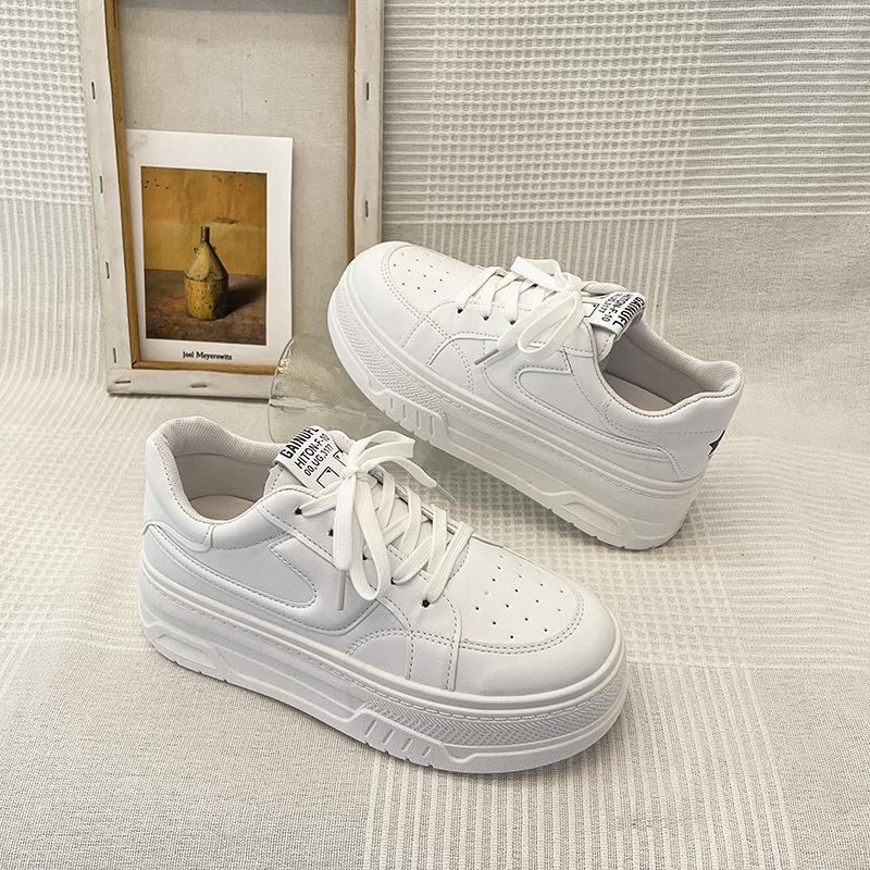 Platform White Shoes Women's New Summer Breathable Women's Shoes Versatile with Skirts Muffin Heightening Board Shoes Women