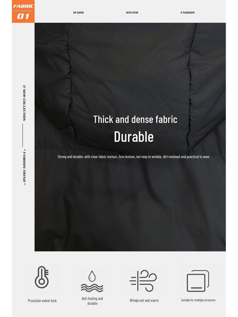 Men's High-Quality Thickened Down Jacket: Winter White Duck Down Hooded Outerwear - Trendy Casual Workwear.