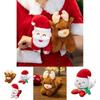 Cute Christmas Santa Claus Plush Doll Toy With Wrist Paddle Bracelet For Children 25cm Height