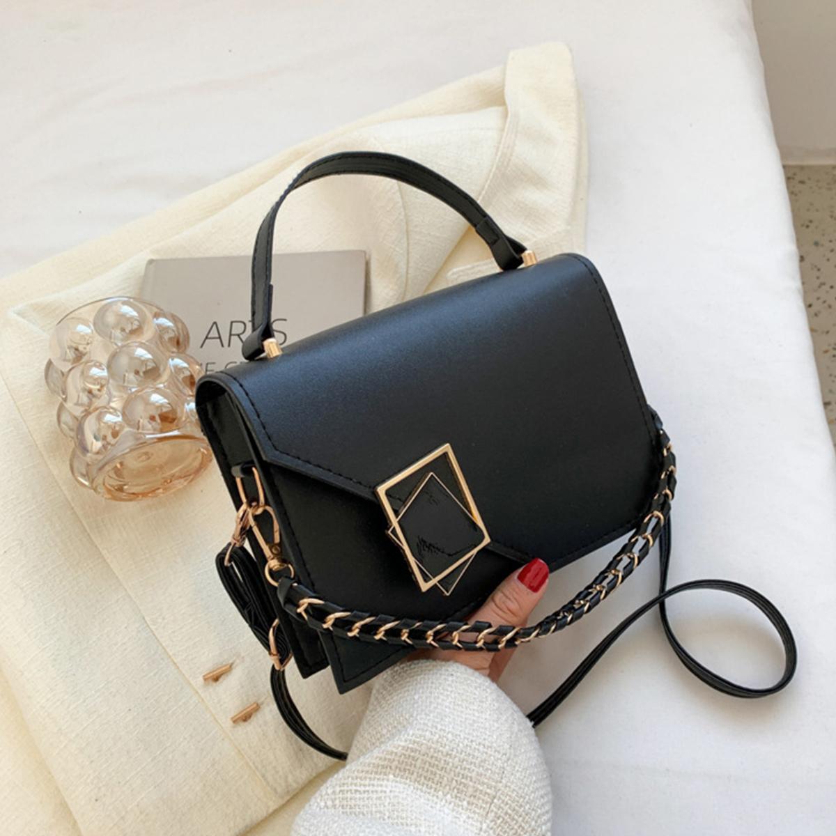 

Винтажная сумка через плечо Crossbody для женщин Легкая сумка из искусственной кожи Уникальный геометрический логотип для ежедневных поездок на работу