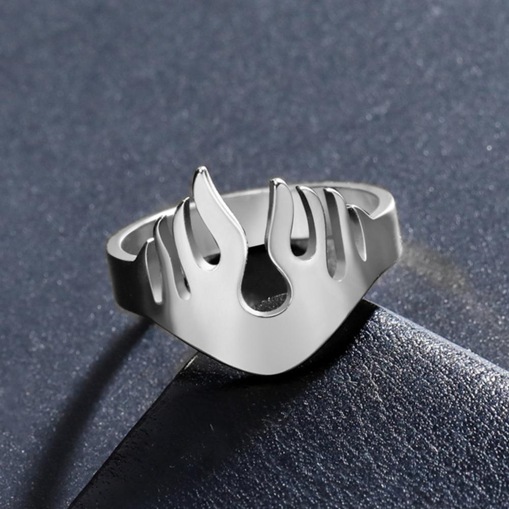 My Shape Punk Flame Rings for Women Men Stainless Steel Gold Color Fire Shape Boys Hip Hop Finger Rings Party Jewelry Gifts Male