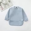 Solid Color Baby Bibs with Long Sleeves Waterproof Children's Feeding Apron Bib for Boys Girls Easy Clean Toddler Art Smocks
