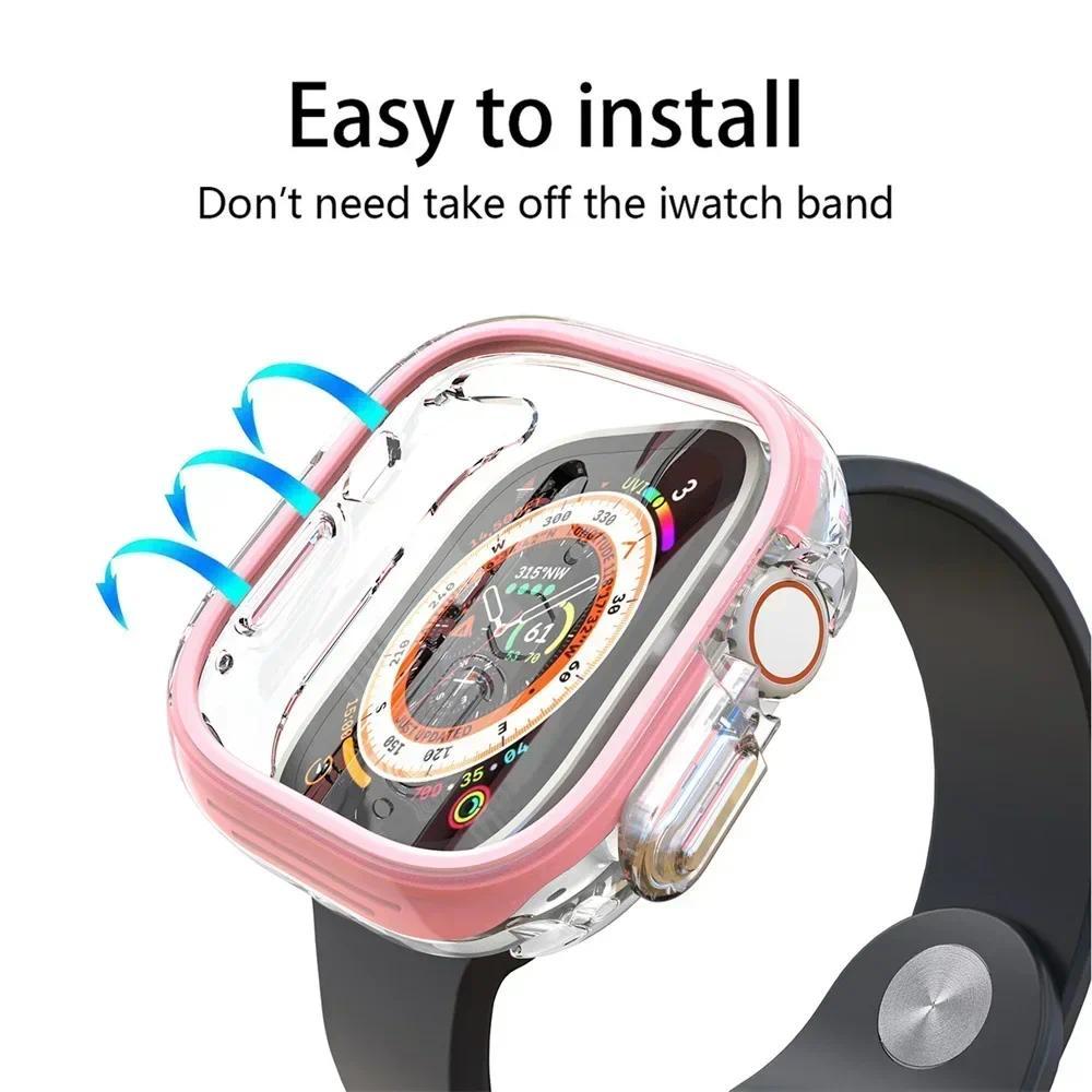 PC+TPU Hülle für Apple Watch Ultra Case 49mm 45mm 41mm Smartwatch Displayschutz iWatch Serie 8 7 6 5 4 SE Uhrengehäuse 44mm