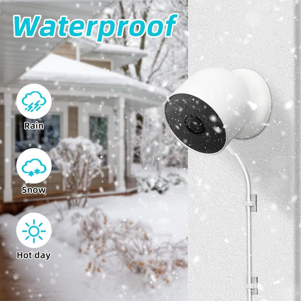 Power Adapter for Nest Camera Outdoor Indoor Outdoor Charging Cable Provide Continuous Power Supply Camera Accessories