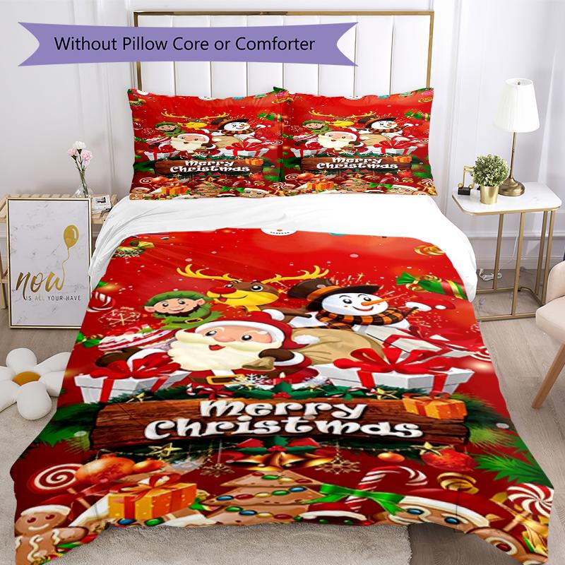 3pcs Christmas Bedding Set Duvet Cover Closure Includes 1 Duvet Cover & 2 Pillowcases, Soft and Comfortable for All Seasons.