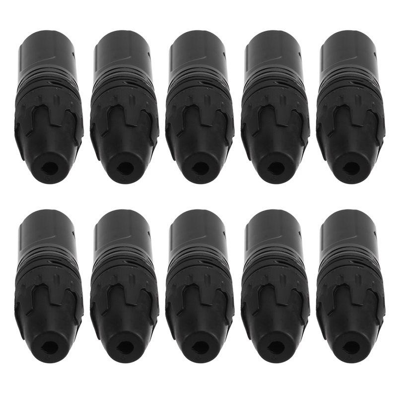 ABUO-DIY Microphone XLR 3Pin Male Plug Connector Cable 10Pcs Solder Plug MIC Adapter Earphone Light For Speaker Transmission