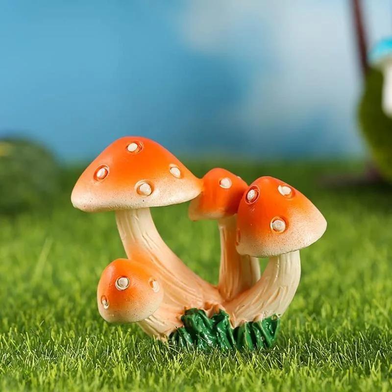 Simulated Mushroom Ornament Cute Mushroom Micro Landscape Decoration Gardening Decoration Resin Craft Bonsai DlY Plant Ornament