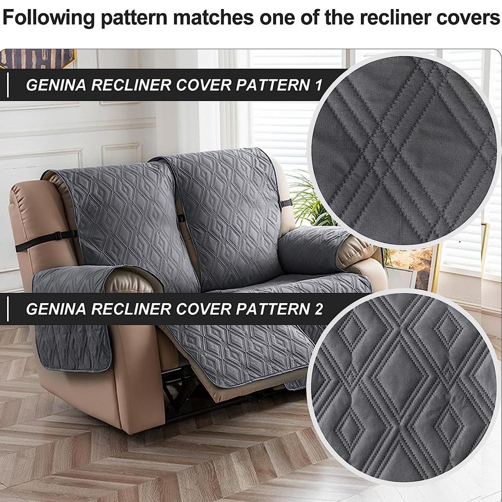 Waterproof Recliner Slipcover Non Slip Covers For Reclining Loveseat With Elastic Straps Washable Recliner Chair Cover
