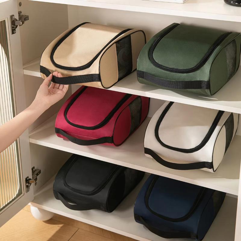 Breathable Mesh Travel Shoe Storage Bag Portable Wear Resistant Fabric Organizer for Men Women Daily Gym Travel Use