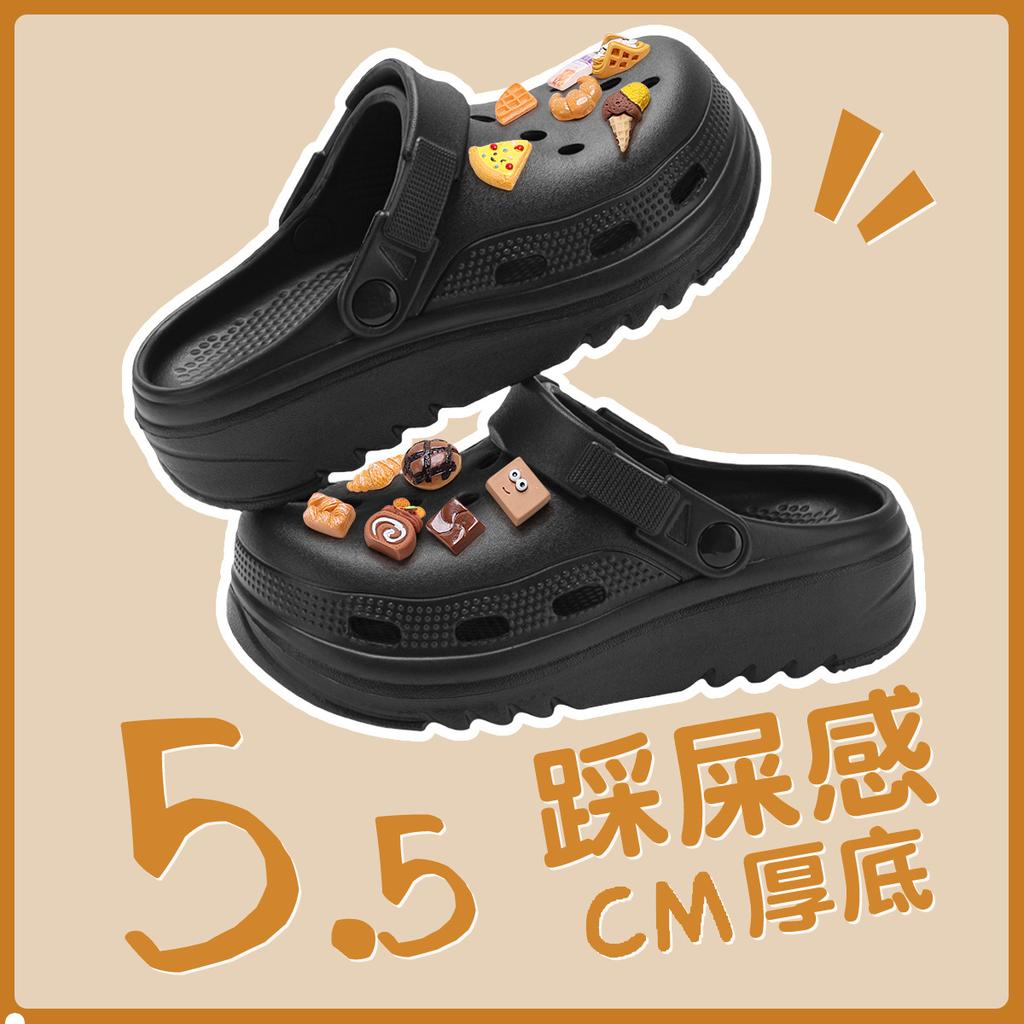 Lochschuhe Sommer Damen Cartoon Niedlich Plateau Outdoor Strand Rutschfest Taschenkopf Strand Kühle Slipper