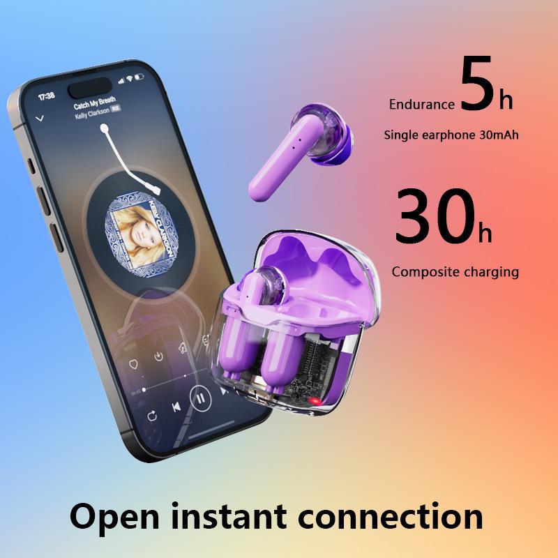 New Private Model TWS Sports Bluetooth Headset with Transparent Case