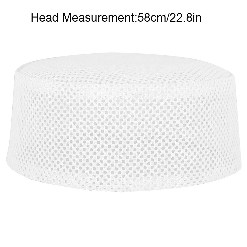 Polyester Mixed Cotton Cloth Muslim Prayer Hat Islam Man Embroidery Hat Male Head Cap