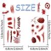 10 Sheets 3D Realistic Scar Tattoos Waterproof Fake Bloody Wound Stickers For Halloween Cosplay Face Body Makeup Adults