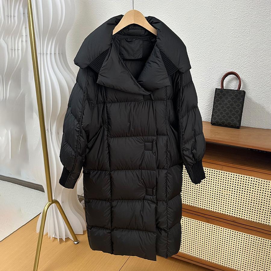 Women Down Long Jacket Autumn Winter Warm Casual Over Size Loose Outwear Soft Comfortable Fashion Coat