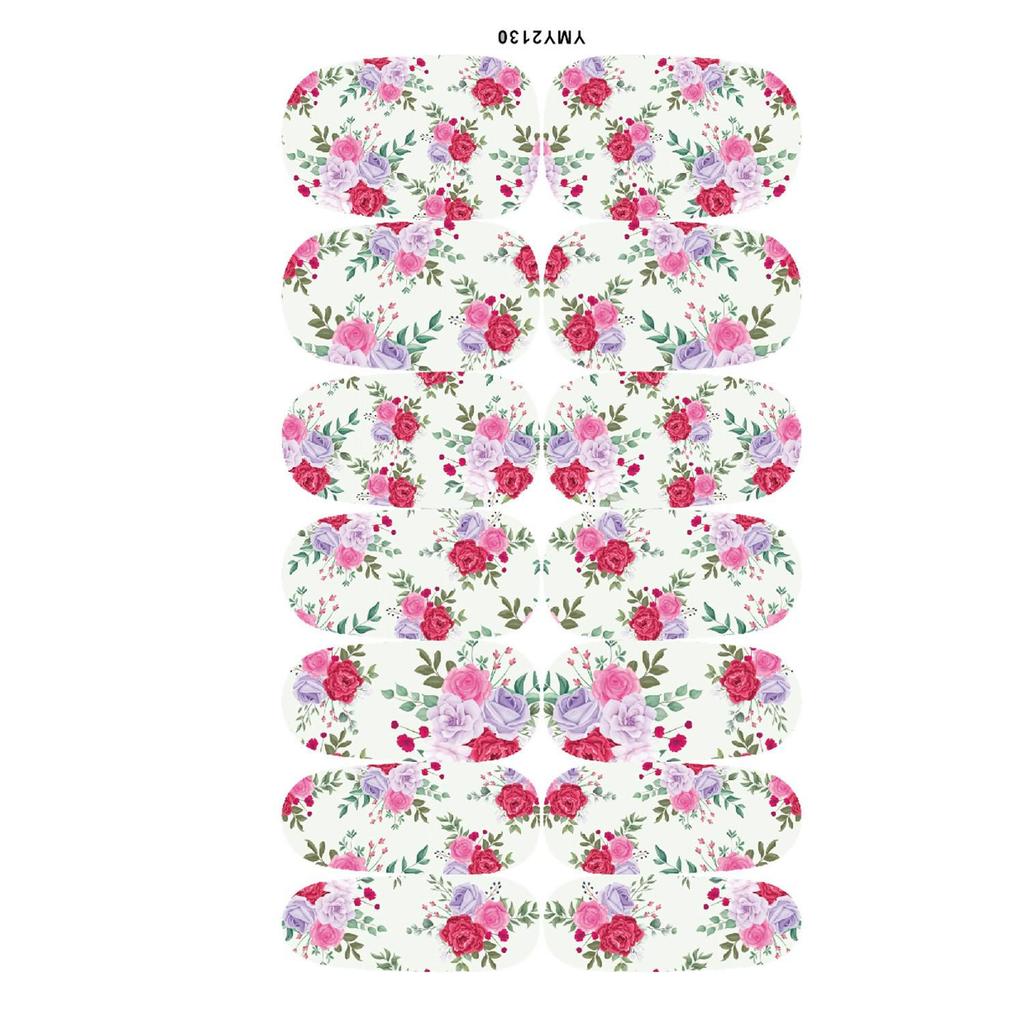 Japanese Flower Nail Art Stickers, Full Cover, Waterproof (YMY2129-2137)