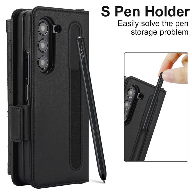 Lady Phone Cases for Samsung Galaxy Z Fold 7 Wallet Case with Rfid Card Holders S Pen Slot Crossbody Strap Full Body Protection