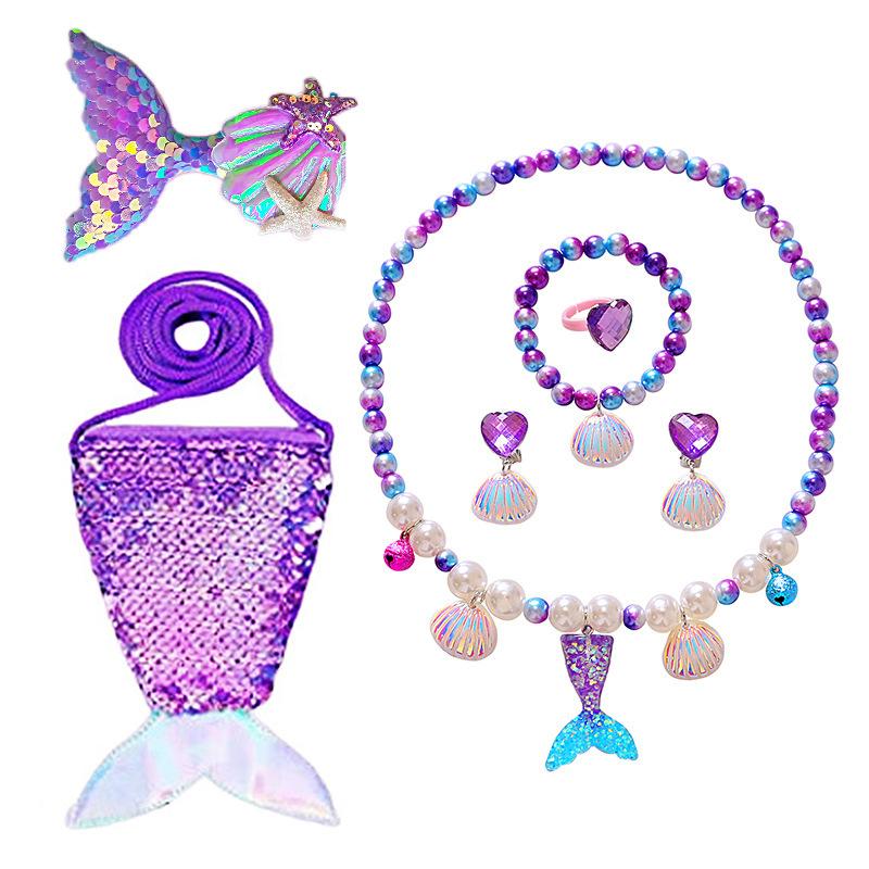 New children's mermaid swimsuit costume girl mermaid princess dress pink mermaid tail hot spring