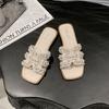 Beautiful Flat-bottomed Cool Slippers Female Summer Wear 2025 New Fairy Style with Skirt Beach Sandals Lazy One-word Drag
