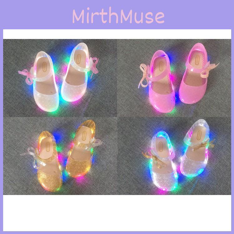 Mini Melissa Butterfly Led Lighted Princess Sandals With Fragrant Scent For Children