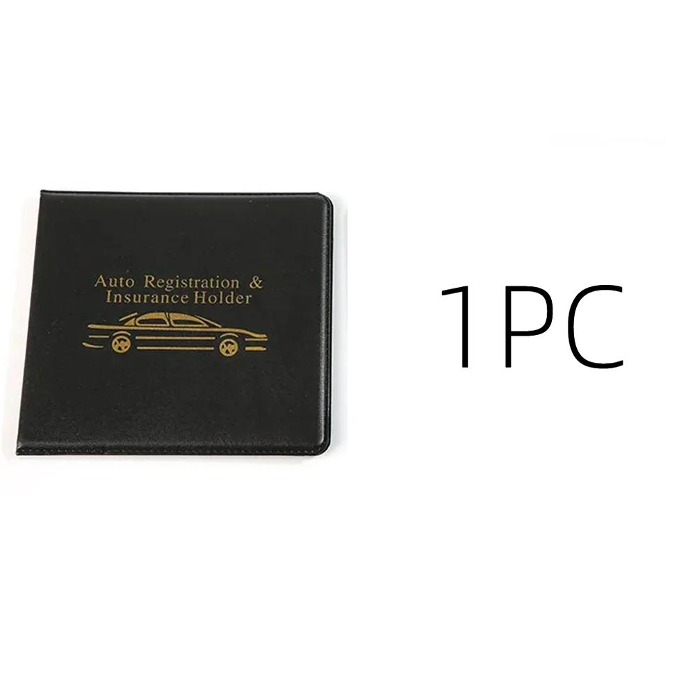 1pc Car Document Holder for Registration & Insurance, with Clear Window & Card Slots, Glove Box Organizer Wallet, Card Holder
