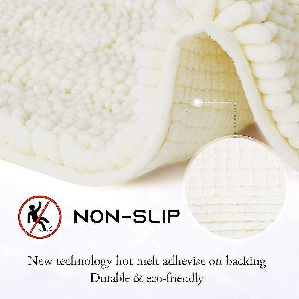 Non-slip Absorbent Bath Mat, Soft Chenille Microfiber For Bathtub Toilet Entrance Machine Washable Small 43x60cm, Gray