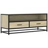 VidaXL TV Cabinet Sonoma Oak 100x34.5x40cm Engineered Wood and Metal, TV Stand, Hi-fi Cabinet, Entertainment Center, 848815