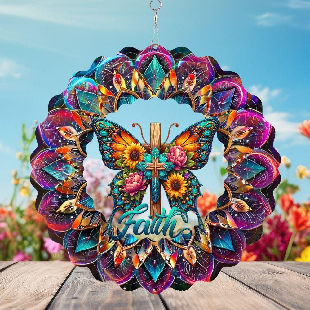 10 Styles 3D Dynamic Rotating Wind Chime Metal 10cm Rainbow Tunnel-Style Wind Spinner Porch Hanging Ornament