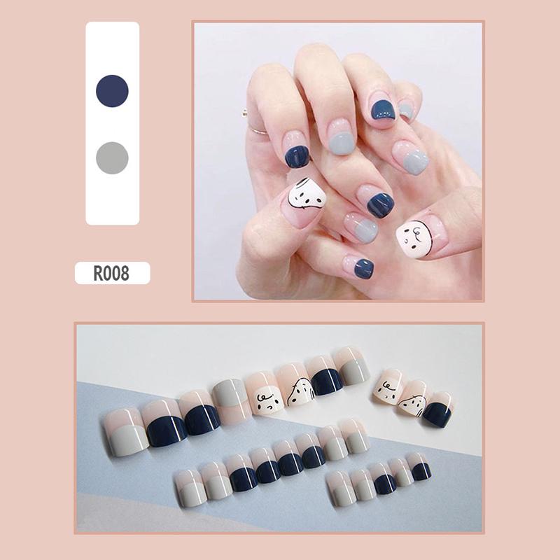 24 Pieces Boxed New Finished Nail Patch Fake Nail Wearable Nail Patch Waterproof