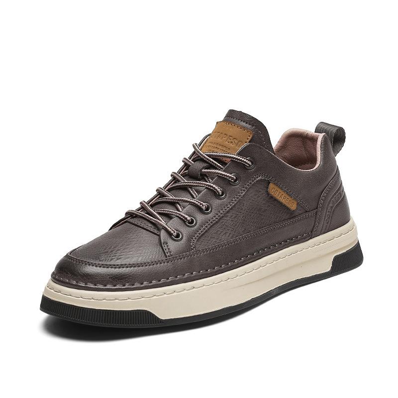 Fashion Men Fashion Leather Casual Shoes Mens Running Sneakers Outdoor Walking Shoes New Anti-skid Wear Men's Business Boots Size 39-44