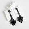 Retro Long Water Drop Rhinestone Earrings, Alloy Diamond-encrusted Gypsy Bride Earrings, High-end Antique Earrings
