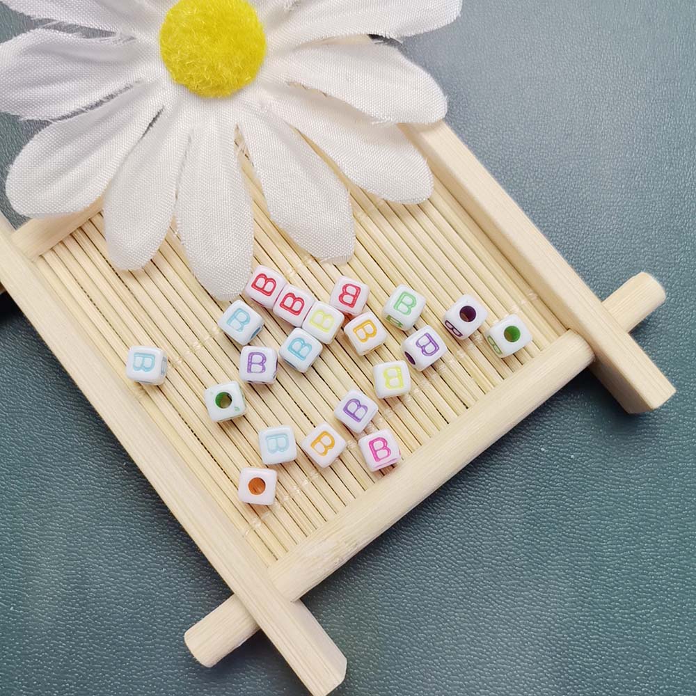 1000pcs Colorful Cube Acrylic Beads Alphabet Letters Square Loose Spacer Beads for Jewelry Making Diy Bracelet Accessories