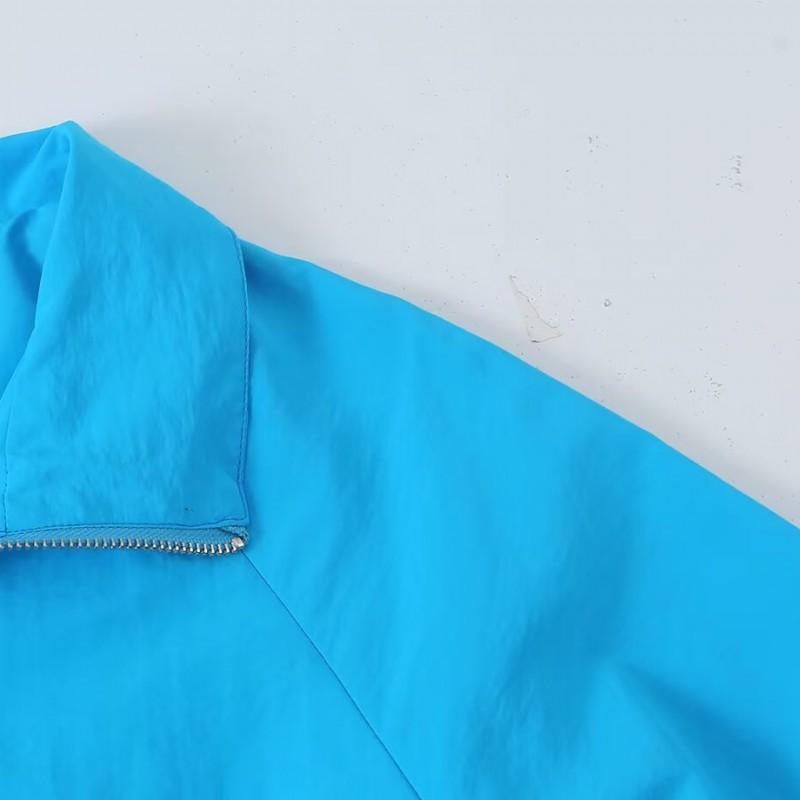 Womens Street Style Loose Fit Casual Zip Up Bomber Jacket Solid Color Fall Outerwear