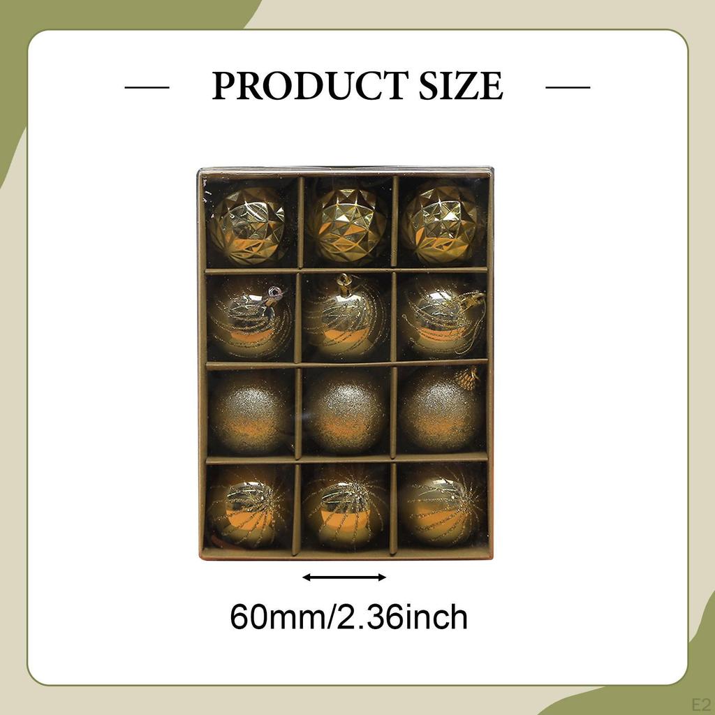 12 Christmas Decorations, Decorative Balls.