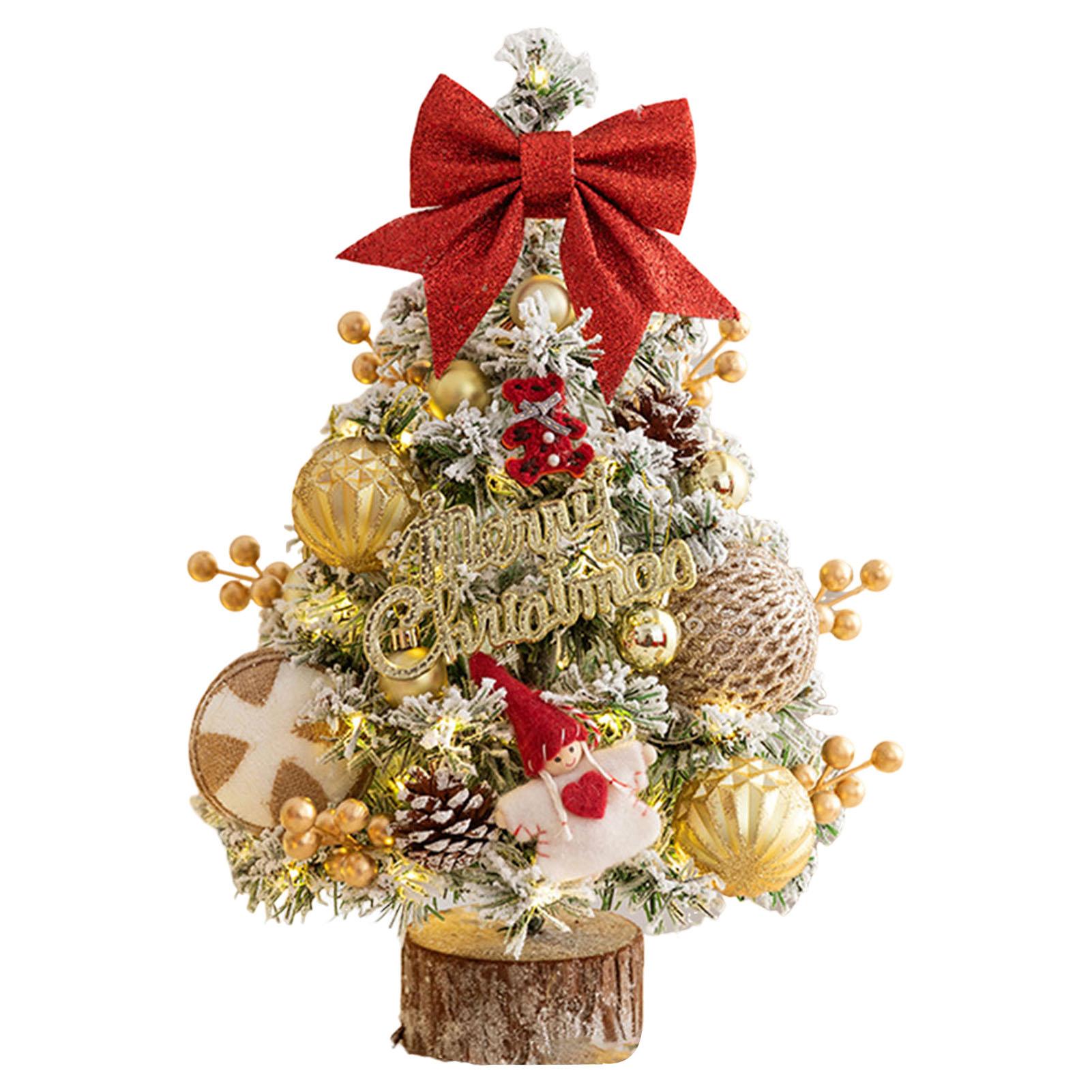 

45cm Glitter Tabletop Mini Christmas Tree Add Atmospheres Xmas Tree Decor For Bedroom Home Party Office Home Desktop Ornaments