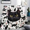 1PC Cute Cats Rabbits Print Flannel Blanket, High Quality All Seasons, Home Decor, Warmth and Comfort, Perfect for Christmas Gifts