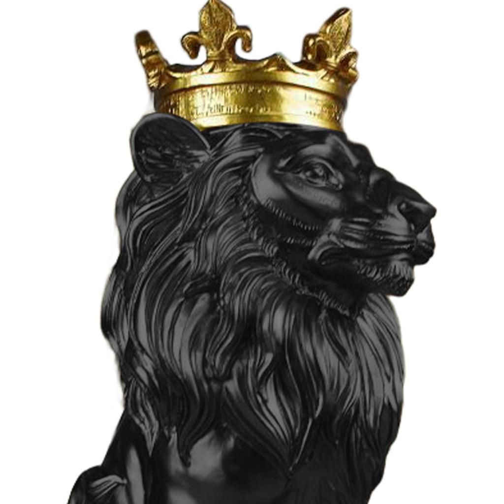 European Style Lion Statue Collectible Sculpture Table Decor Ornament for Bookshelf Office Living Room Tabletop Cabinet