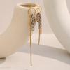 Sparkling Tassels Drop Earrings With Cubic Zirconia Stones Sturdy Allergy Resistant For Women