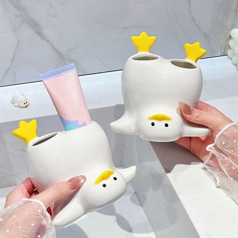 Creative Inverted Duck Toothbrush Holder Non Slip Space-Saving Electric Toothbrush Holder Portable Waterproof