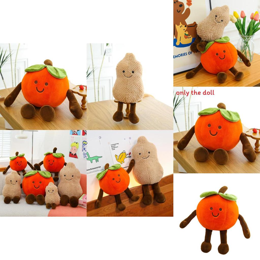 Novelty Plush Pillow With Persimmon And Peanut Animal Designs For Kids And Collectors