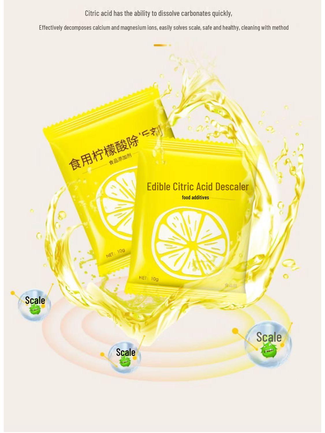 Strong Citric Acid Descaler & Cleaner for Kettles and Tea Stains