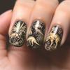 Press on Nail Vintage Jurassic Dinosaur False Nail Art With Easy Application And Removal For Fashion Nail Enthusiasts