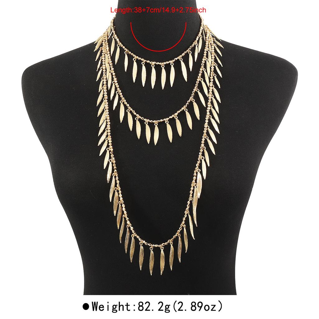 Osobnost Temperament Trend Studený Vítr Korálkový Náhrdelník Slitina Pírko List Přívěsek Položky